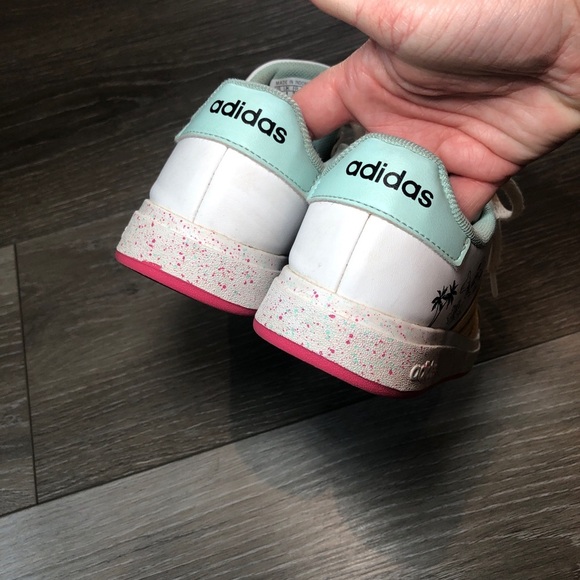 Adidas Shoes Kids 1 1/2 Girls Grand Court X Disney Low Top Sneakers ID8024 White - Picture 6 of 11